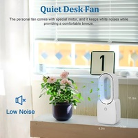 Ventilateur de bureau électrique silencieux sans lame, rechargeable par USB, mécanique, tactile, avec lumière RVB, pour chambre à coucher, bureau, extérieur, utilisation estivale