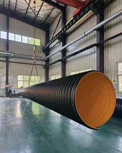 ท่อระบายน้ำ HDPE แบบสองชั้น ขนาด 200 มม. 300 มม. 500 มม. 600 มม. 800 มม. 1000 มม. 1200 มม. แบบลูกฟูก สำหรับใช้งานใต้ดิน - Product Image 1