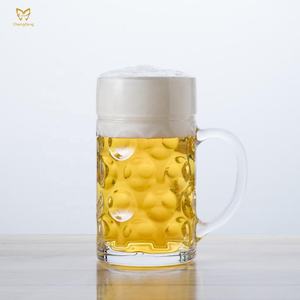 Chopes à <span class=keywords><strong>bière</strong></span> en verre alvéolé <span class=keywords><strong>de</strong></span> 1 litre et 0,5 litre, style allemand, extra grandes, avec logo personnalisé - Product Image 1