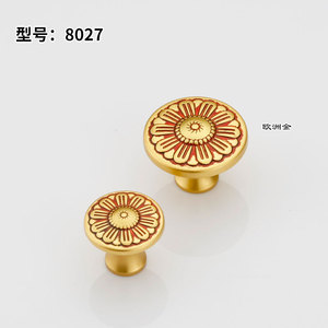 Lcedis Chinese Style Brass Cabinet <b>Knob</b> Round Single Hole Handle For Wardrobe And Kitchen Furniture Hardware - Product Image 3