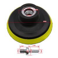 Disque de ponçage noir et jaune de 3 pouces Plaque de support à crochet et boucle pour outils abrasifs Polissage Métal Bois