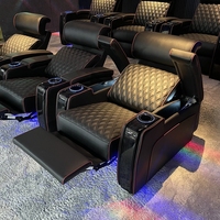 Herstellung Home Cinema Stitching Leder Armlehne Lagerung Kino Sofa Liegende elektrische Kopfstütze Theater Wohnzimmer Möbel