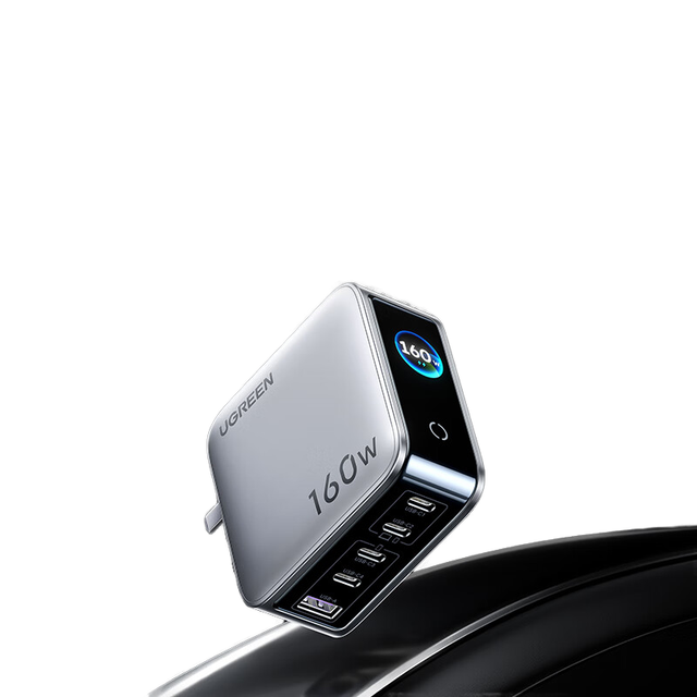 For GaN 160W PD3.1 Fast Charging 5-Port USB-C/A Eco-Friendly Charger with AI Smart Display for Mobile Phone Tablets & Laptops