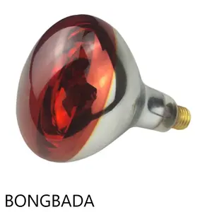 BONGBAD red brooder infrared heating lamp bulb light for pigs poultry animal chicks farm R125 150W 250W IR