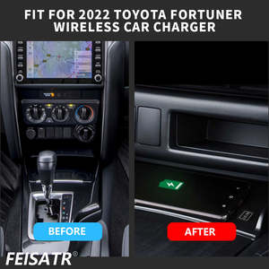 แท่นชาร์จไร้สายสำหรับรถยนต์โตโยต้า ฟอร์จูนเนอร์ ปี 2015-2022 - แผ่นชาร์จเร็วสำหรับอุปกรณ์เสริมรถ SUV - Product Image 2