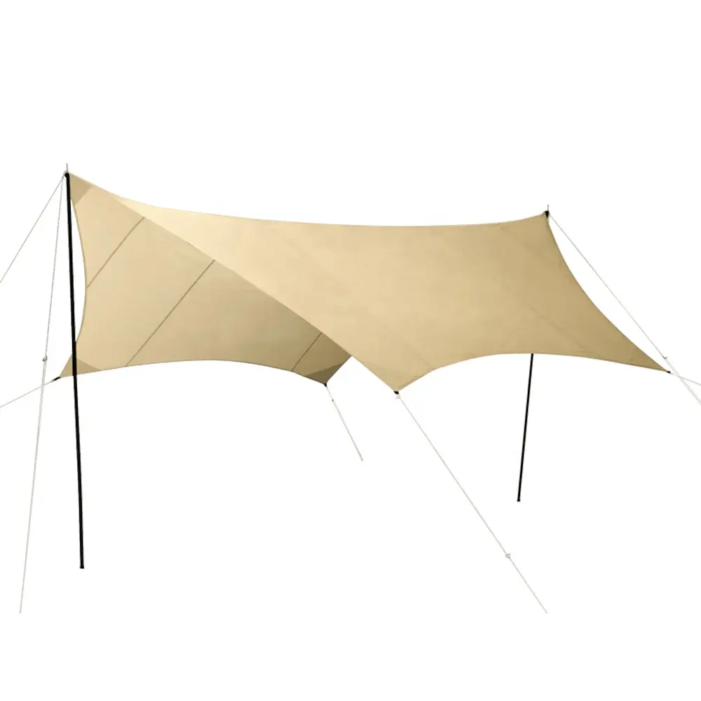 Outdoor Glamping Sun Shelter Rain Fly Tent Camping Hexagon Tarp