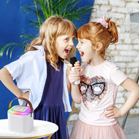 Meilleure vente : Microphone design avec lumières RGB colorées pour enfants et adultes, haut-parleur stéréo sans fil en métal
