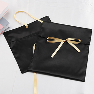 Özel Logo baskılı lüks ipek saten zarf kılıfı özel takı ambalajı kılıf çanta - Product Image 4