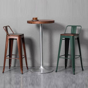 <span class=keywords><strong>Tabourets</strong></span> de <span class=keywords><strong>bar</strong></span> en métal modernes et industriels pour la restauration en plein air, vente en gros, <span class=keywords><strong>avec</strong></span> coussin en bois massif - Product Image 3