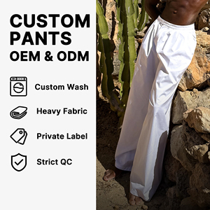 <span class=keywords><strong>Pantalon</strong></span> homme Hudao blanc minimaliste, coupe ajustée, plis avant personnalisés, coupe ample, uni, confortable, doux, décontracté - Product Image 1