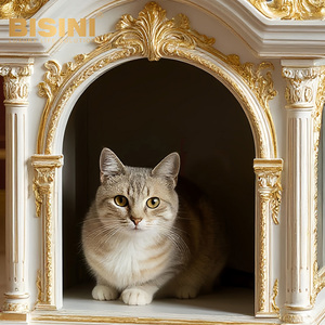 <span class=keywords><strong>Maison</strong></span> pour chat et chien en bois massif sculpté, style <span class=keywords><strong>rococo</strong></span> français, villa pour animaux de compagnie de luxe, style européen, <span class=keywords><strong>maison</strong></span> gothique pour petits chiens et chats - Product Image 3