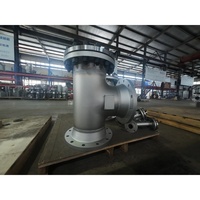 Saringan Keranjang Tipe T DN200 Filter Industri Aliran Tinggi dengan Layar Berlubang dan Sambungan Flens untuk Air Pendingin