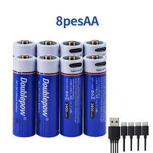 แบตเตอรี่แบบชาร์จใหม่ได้ ชนิด AA ชาร์จผ่านพอร์ต Type C แรงดัน 1.5v ความจุ 3400mwh แบตเตอรี่ลิเธียมไอออนแบบชาร์จได้ - Product Image 2