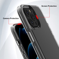 Étui de téléphone transparent fin 2 en 1 à double couche, protection intégrale contre les chocs, compatible avec iPhone 14 Plus 13