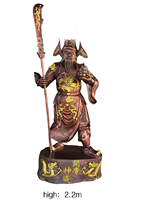 Statue Guan Yu en cuivre Dieu chinois de la loyauté et du courage Sculpture de guerrier incrusté de dragon Décor Feng Shui Technique de coulée