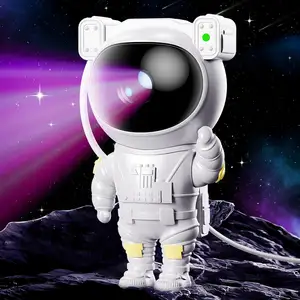 بروجكتور ذكي ثلاثي الأبعاد بتصميم رواد الفضاء قابل لإعادة الشحن مخصص لإضاءة السماء والنجوم يصلح لغرف النوم