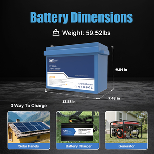 GSP <b>12V</b> 300Ah LiFePO4 <b>Battery</b> 3840Wh <b>Deep</b> <b>Cycle</b> Lithium <b>Battery</b> Built-in BMS For Solar Storage UPS RV Boat Home Emergency Power - Product Image 4
