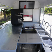 Camion de vente ambulante de glaces, chariot à café, bar, remorque alimentaire avec cuisine entièrement en acier inoxydable pour la vente au détail de snacks, hot-dogs et fast-food