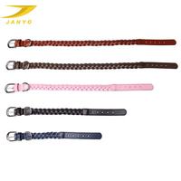 Collier et laisse pour chien en cuir véritable tressé à la main, vente en gros d'usine, boucle métallique réglable, poignée confortable, laisse de promenade pour animaux de compagnie