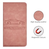 Organiseur de Documents Personnalisé Étui à Cartes en Cuir PU pour Permis de Conduire et Papiers de Voiture Portefeuille Support pour Immatriculation et Assurance