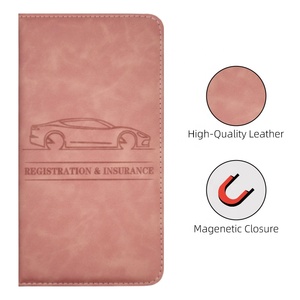 Organiseur de Documents Personnalisé Étui à Cartes en Cuir PU pour Permis de Conduire et Papiers de Voiture Portefeuille Support pour Immatriculation et <span class=keywords><strong>Assurance</strong></span> - Product Image 2