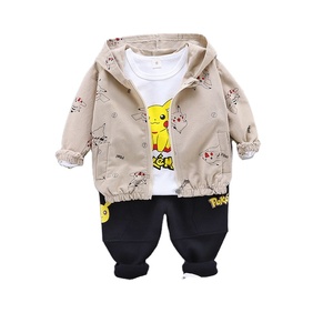 Vêtements de boutique pour enfants en gros, combinaisons d'automne à motifs de dessins animés pour enfants, ensemble de 3 pièces pour garçons - Product Image 1