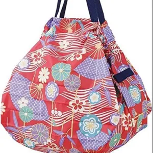 可水洗便携式彩色扇形折叠购物手提袋