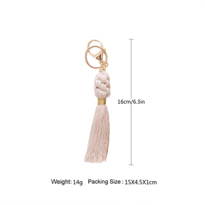Nouveau <span class=keywords><strong>porte</strong></span>-clés Boho personnalisé en macramé <span class=keywords><strong>porte</strong></span>-clés mignon personnalisé tissé avec style - Product Image 5