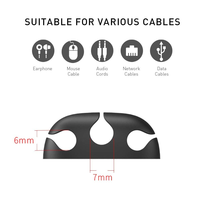 Lot de 6 organisateurs de câbles support de câbles de bureau Clips rangés support de fil adhésif solide pour organiser le fil de cordon USB bureau à domicile