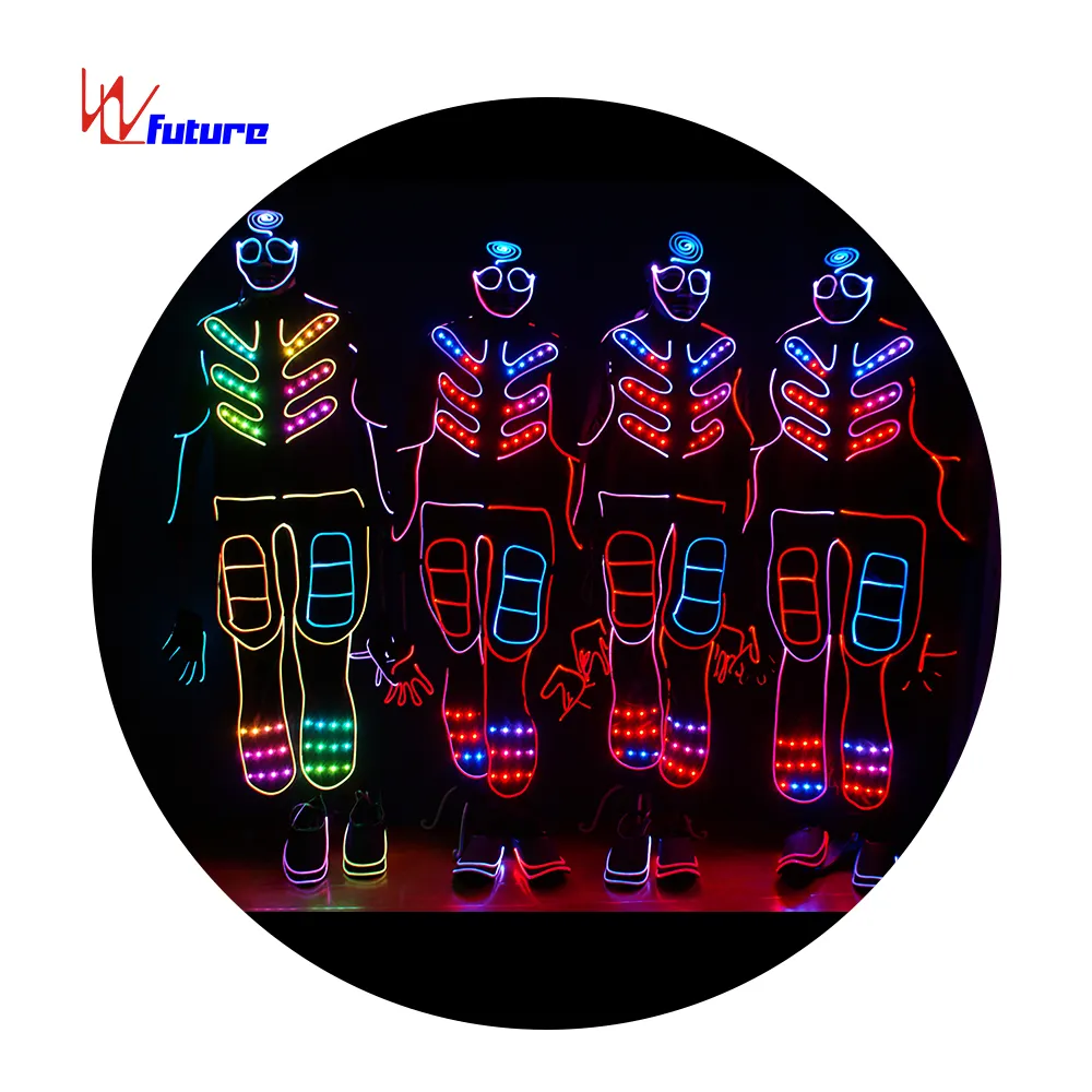 Superman 433 wireless control LED Light Up Tron Dance Costume,team led light tron dance costume