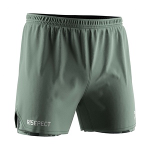 กางเกงเลกกิ้งกีฬาผู้ชายแบบ 2 in 1 คุณภาพดี แห้งเร็ว สำหรับออกกำลังกาย แบรนด์ส่วนตัว พร้อมกางเกงบอร์ดชอร์ตในตัว - Product Image 2