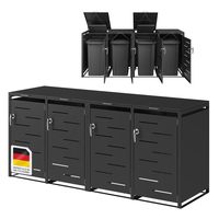 Abri pour poubelle en acier galvanisé, armoire de rangement pour poubelles extérieures imperméable et verrouillable pour poubelles de 240 L