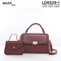 Sac à main élégant QAZA 2-en-1 en cuir PU de luxe pour femme, avec poignée supérieure et mini pochette, convertible en sac bandoulière