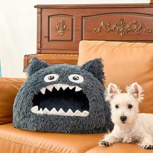 Cama para Mascotas con Forma de Monstruo, Diseño de Bolsillo Abierto, Cama para Mascotas Acolchada y Gruesa, Espacio de Escondite Semicerrado para Gatos y Perros - Product Image 5
