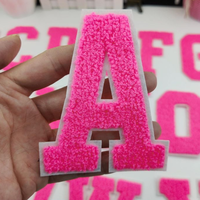 Vente en gros 10.8cm de haut 3D coloré Chenille coupe à chaud fer sur sport patchs A-Z lettres patchs pressés à chaud