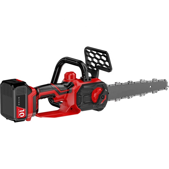Industrial DIY Grade 12 Inch 21V Brushless Motor Cordless Lithium-ion Battery Powered Chain Saw Wood Cutting Machine Hand Guard