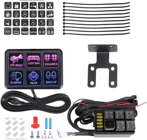 12V 6 Gang Switch Panel ON OFF Circuit Control Box Racing Marine Switch Pod Light Touch Switch Panel Box For Boat Truck ATV Car