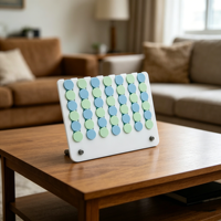Jeu de 4 en ligne en acrylique Lucite, poli, de luxe, moderne, personnalisable, pré-assemblé, avec présentoir de stratégie Connect 4