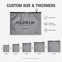 Sacs à fermeture éclair gris givrés en promotion, sacs d'emballage CPE, sacs d'emballage en plastique translucide pour pulls, t-shirts, vêtements, chaussettes