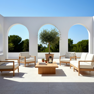 Mesa de centro rectangular de madera para exteriores, muebles informales para patio y terraza - Product Image 1