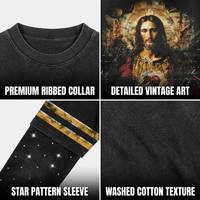 Fabricante de Camisetas Personalizadas de Manga Larga de Doble Capa |   Algodón de 380 g/m² de alta densidad |   Serie Atelier de Gráficos de Mapeo de Diamantes de Imitación