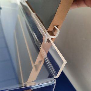 Étagère à angle droit <span class=keywords><strong>avec</strong></span> <span class=keywords><strong>rebord</strong></span> et support arrière, étagère d'exposition en acrylique transparent, accessoires pour panneau mural à lattes en acrylique - Product Image 5