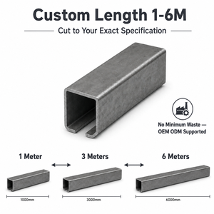 Rail en profil C 42x54x2,5 mm pour <span class=keywords><strong>portail</strong></span> <span class=keywords><strong>coulissant</strong></span>, tôle d'acier galvanisé (1-6 m) Système de suspension - Product Image 5