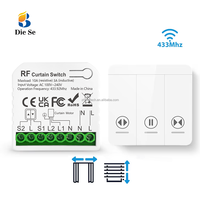 Interruptor Inalámbrico de 433Mhz para Cortinas Eléctricas, Control Remoto de 50M, Interruptor para Persianas Enrollables, para Ventanas