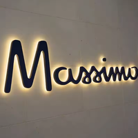 Lettres en relief 3D personnalisées rétroéclairées par LED, enseigne métallique lumineuse pour salon, bureau, hôtel et décoration murale de réception d'entreprise