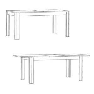 <span class=keywords><strong>Table</strong></span> à manger extensible au design moderne 160 cm Plateau laqué <span class=keywords><strong>blanc</strong></span> et base en bois naturel - Product Image 4