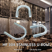 XH Boulon en U en acier au carbone zingué, conception à courbure ronde, pour fixation de tuyaux, fixation de véhicules, fixation de pipelines de construction, quincaillerie