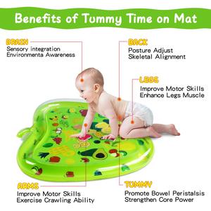 Tapis aquatique gonflable pour bébé en forme de pomme, design fruité, tapis de jeu sensoriel pour nourrissons, jouet de développement précoce - Product Image 2