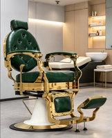 Chaise de barbier hydraulique pliable ergonomique avec siège en métal, design contemporain, mobilier de salon commercial portable
