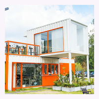 Maison préfabriquée modulaire aux Philippines, cuisine portable en conteneur pour hôtel, café, boutique, petit bureau commercial
